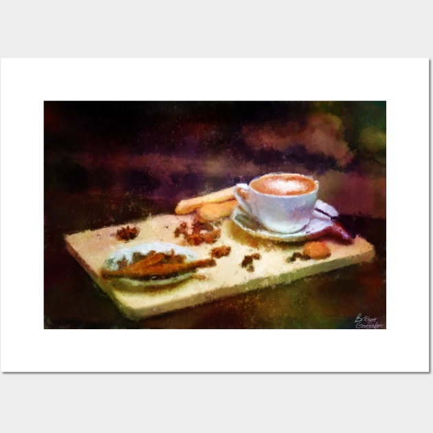 Coffee and Cloves - Cozy Cafe Impressionist Painting Wall Art by BonBonBunny
